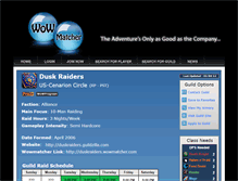 Tablet Screenshot of duskraiders.wowmatcher.com